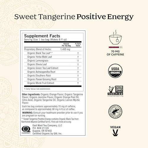 Yogi Tea - Morning Energy Variety Pack (3 Pack) Includes Peach Bergamot Bright Day, Sweet Tangerine Positive Energy, Spiced Blackberry Focus - 48 Organic Tea Bags
