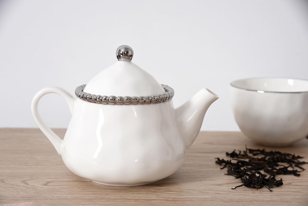 Pampa Bay Salerno Tea Pot with Cover, 16 oz, 6.75 × 4.75 × 5.75 inches