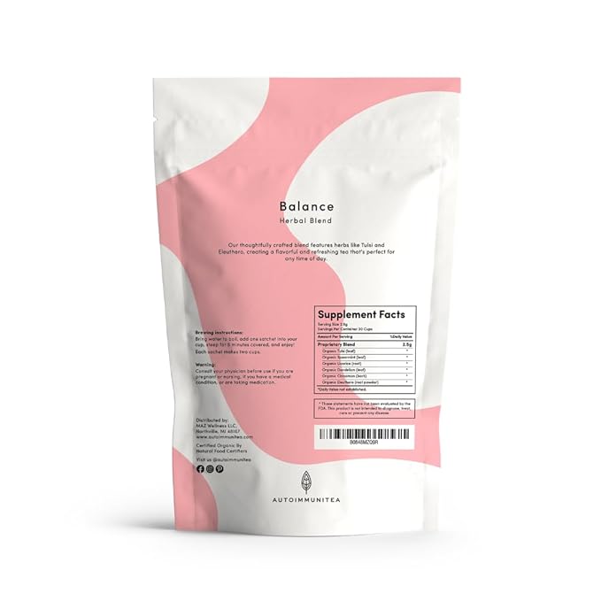 AutoimmuniTea – AIP Balance Tea for Women, Autoimmune Protocol Caffeine Free Eleuthero Tulsi, Spearmint, Licorice Tea Bags
