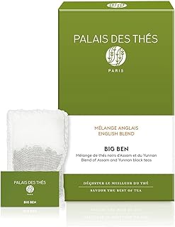 Palais des Thés - Big Ben English Breakfast - Yunnan & Assam Black Tea - Premium Tea Bags, Serves 20 Cups