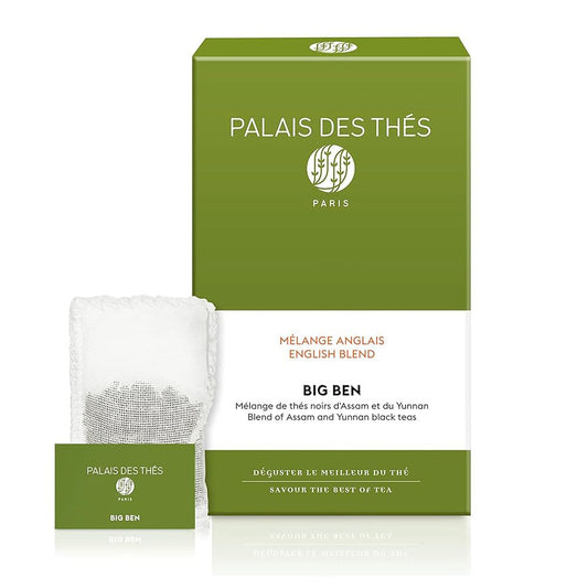 Palais des Thés - Big Ben English Breakfast - Yunnan & Assam Black Tea - Premium Tea Bags, Serves 20 Cups