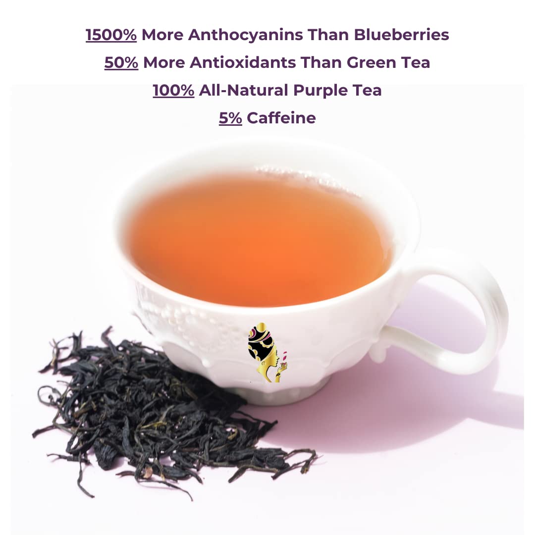 Chixotic Kenyan Purple Tea, Rare Whole Leaf Loose Leaf, Low Caffeine, Antioxidant-Rich, Smooth Flavor, 30g
