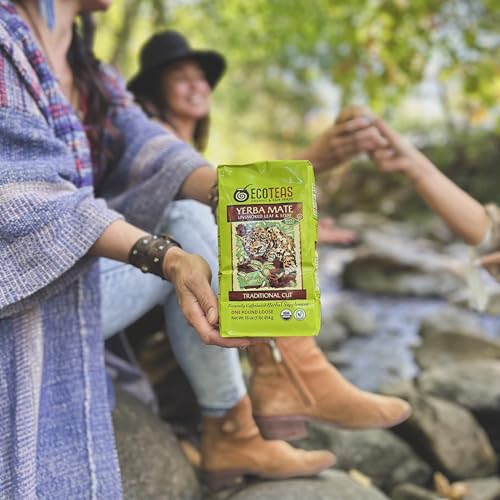 ECOTEAS Organic Yerba Mate Loose Leaf Tea – Unsmoked (Air Dried) Traditional Cut – 1 lb – From Argentina – Kosher, Non-GMO, Gluten-Free (Pack of 1)
