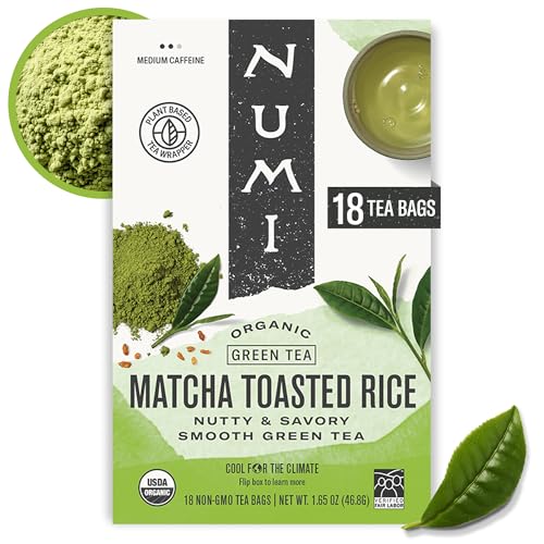 Numi Organic Green Tea with Jasmine, 18 Microplastic-Free Tea Bags