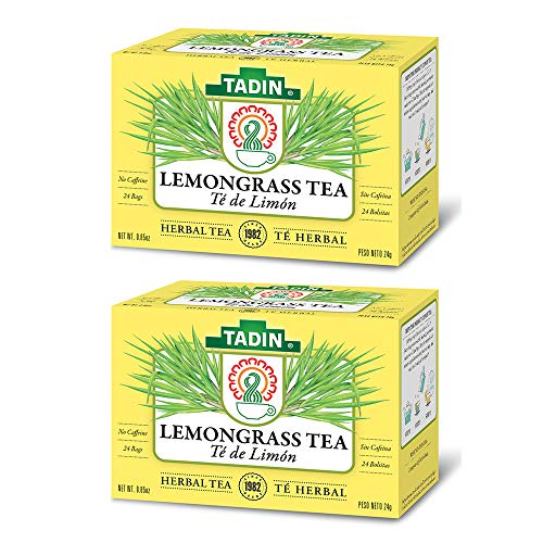 Tadin Lemongrass Herbal Tea. Caffeine Free. 24 Tea Bags. 0.84 oz. Pack of 2