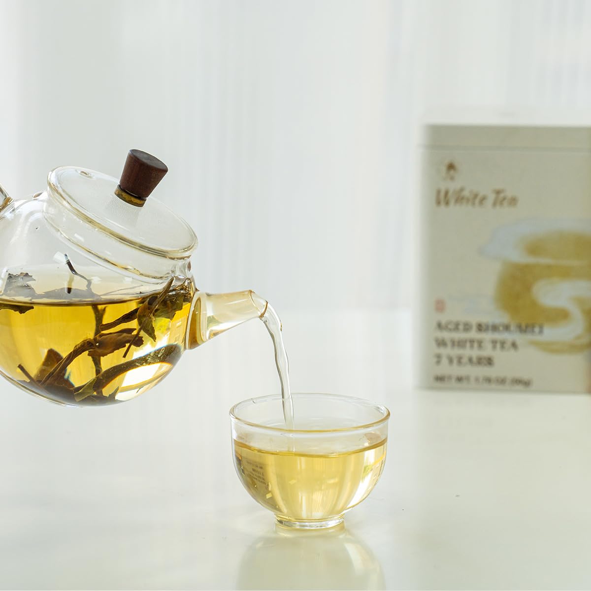 Chayan White Tea Loose Leaf,Authentic Chinese White Tea, Premium 7 Years Aged Shoumei White Tea, with Rich Sweet Jujube Aroma, Fast Hot or Quick Cold Brew, 1.76oz /50g Canister