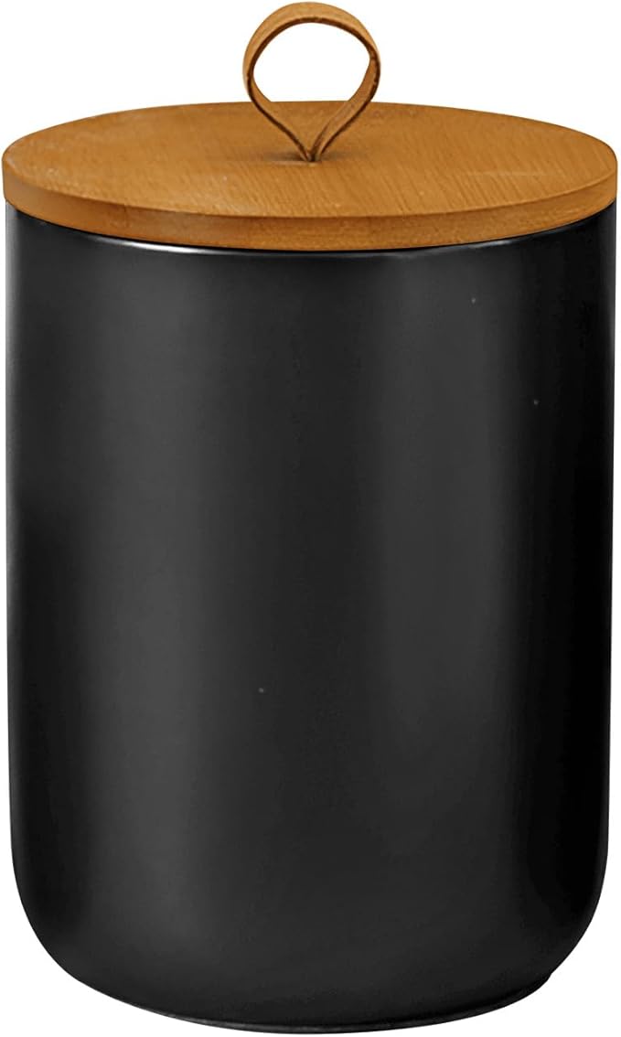 Ceramic Storage Jars, Modern Elegant Highly Polished Airtight Gorgeous Storage Canisters with Wooden