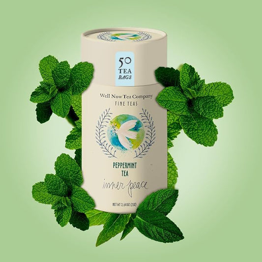 Life Plus Style Gourmet Well Now Herbal Peppermint Tea Natural Fine Teas Refreshing Organic Herbal Infusion Caffeine Free Non-GMO Digestive Comfort