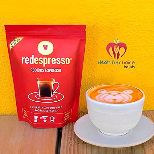 Red Espresso Rooibos Tea – Ground South African Red Tea for Espresso Machines – Caffeine-Free Herbal Brew, Coffee Alternative, Brews Like Coffee – 8.8 oz (250 g) | Caffeine-Free South African Red Tea, Coffee Alternative, Herbal Brew for Espresso, French P