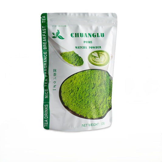 Chuanglu Bulk Culinary Grade Matcha Powder - 500g, Commercial Supply for Bubble Tea Shops & Cafes, Vibrant Green & Versatile (Large-500g)