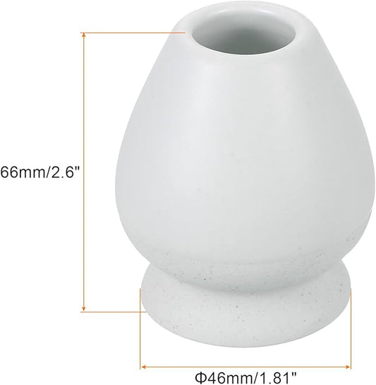 Harfington Ceramic Chasen Stand 66mm Matcha Whisk Holder, Traditional Matcha Tea Chasen Holder, White