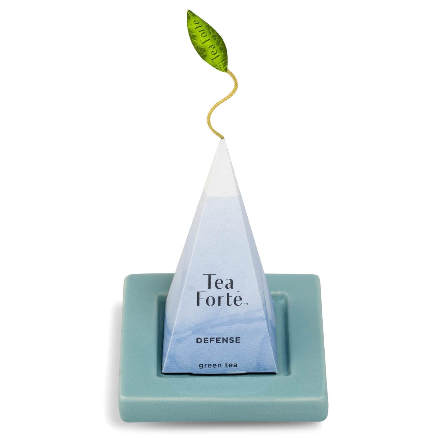 Tea Forte Café Cup Tea Gift Set, Wellbeing, 10 Pyramid Infusers | 8 oz Porcelain Tea Cup, Lid &amp; Tea Tray - 2 of Each Blend - Individually Wrapped - Giftable Presentation Box