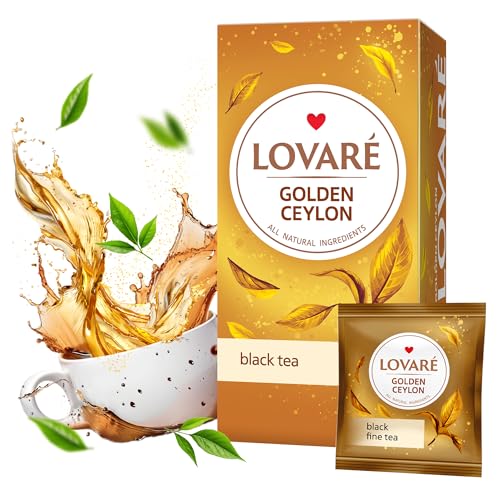 Individually Wrapped Tea Bags By Lovare Made in Ukraine - Black and Green, Floral, Passion Fruit, Huchlebbery Herbal Set with Flowers - Gift Box For Blooming Tea Lovers Men & Women - 48 g (24 tea bags x 2 g each) (Love Blossom)