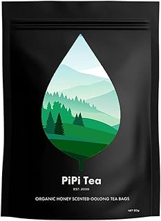 Pipi Tea Organic Oolong Tea Bags - Whole LeafTea, (20 bags) 4g Selected Tea Leaves - Helps lower cortisol levels, relieve stress, promote digestion and metabolism, vegan, non-GMO. (1pcs)