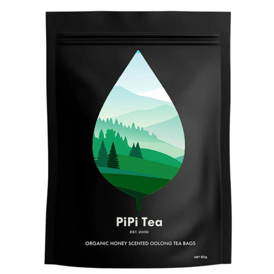 Pipi Tea Organic Oolong Tea Bags - Whole LeafTea, (20 bags) 4g Selected Tea Leaves - Helps lower cortisol levels, relieve stress, promote digestion and metabolism, vegan, non-GMO. (1pcs)