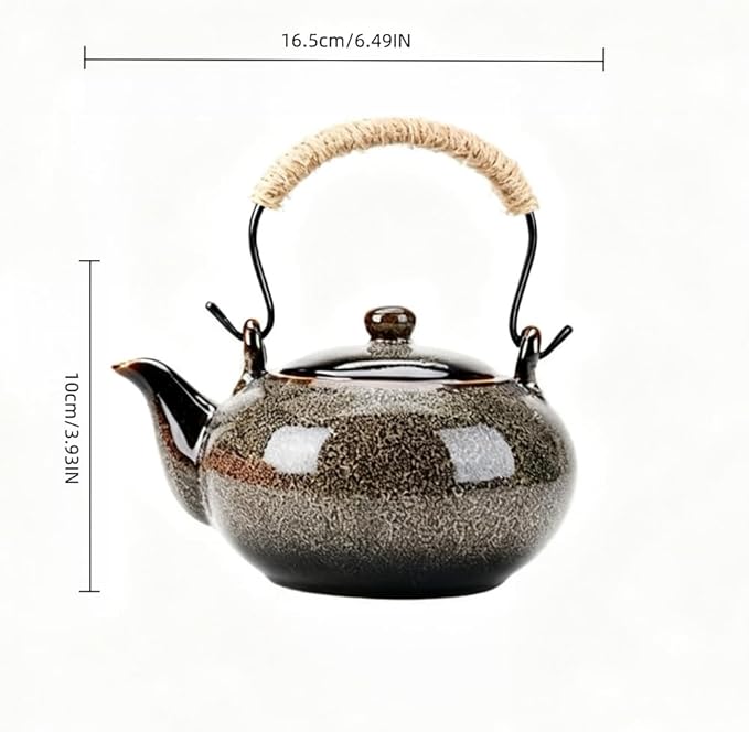 Toptier Leaf Teapot, Porcelain Tea Pot with Stainless Steel Infuser, Blooming & Loose Leaf Ceramic Teapot, 37 Ounce,blue