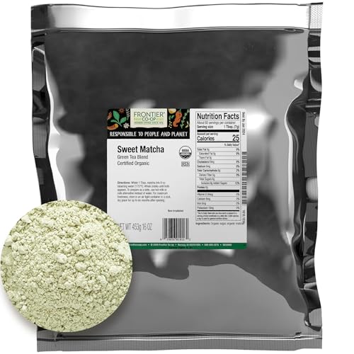 Frontier Co-op Organic Fairtrade Jasmine Green Tea, All Natural Loose Leaf Tea Leaves, Kosher | 16 Ounce (Pack of 1)