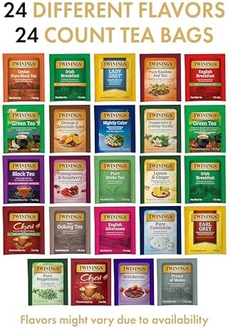 Twinings Gift Advent Calendar, Tea Bags Sampler Assortment, Variety Pack (24 Count) 24 Different Flavours for Tea Lovers: Her, Him, Women, Men, Couples, Family, Friends, Coworkers