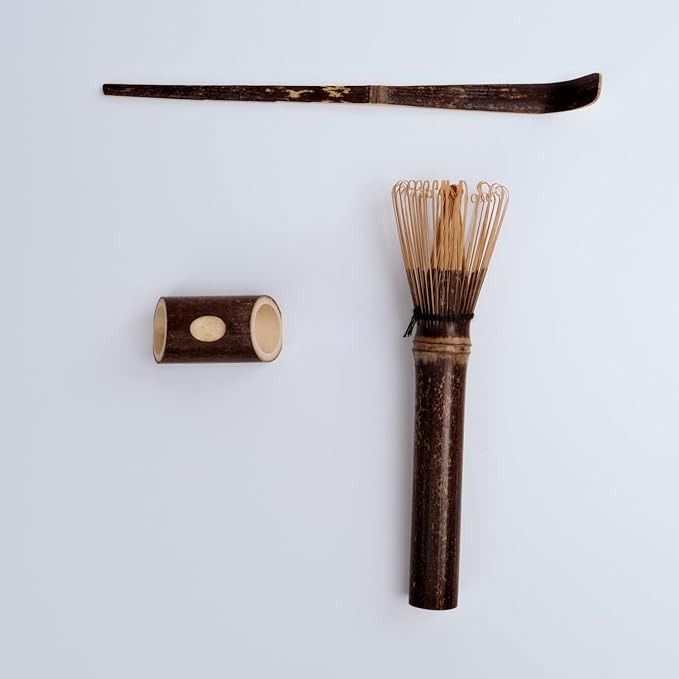 Joyscale Bamboo Matcha Whisk Set, Long Handled Chasen, Scoop(Chashaku), Bamboo Whisk for Matcha Tea, Matcha Chasen(Purple) For Tea Lover Gifts