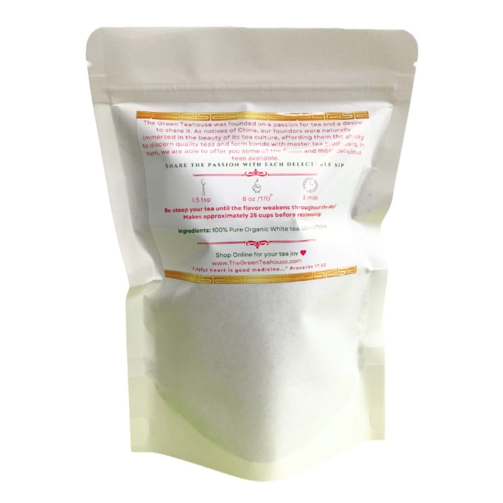Organic Rejuvenating White Peony Floral Tea, 2 OZ Resealable Packet, Low Caffeine.