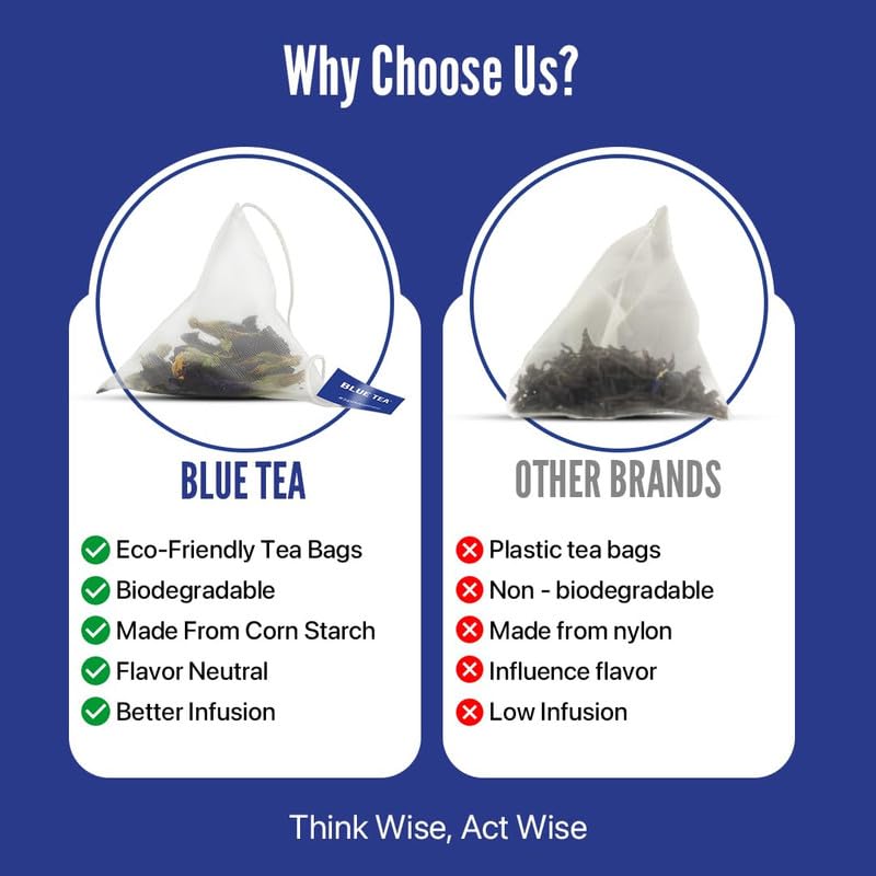 BLUE TEA - Butterfly Pea Flower Tea Gift Set (6 Flavors, 30 Count - Plant Based) | FLORAL FLAVOR | Caffeine Free - Non-Bitter - Herbal Tea - Variety pack - Flower Based | Gifts for Him and Her