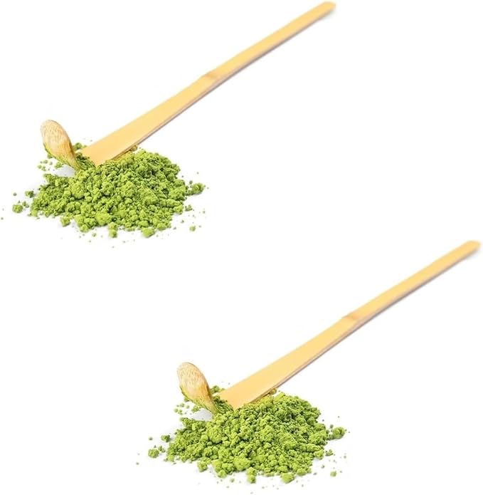 2Pcs Bamboo Matcha Scoop - Traditional Chashaku Tea Spoon for Tea Ceremony - Elegant White Design - Tea Accessories - 18cm Size