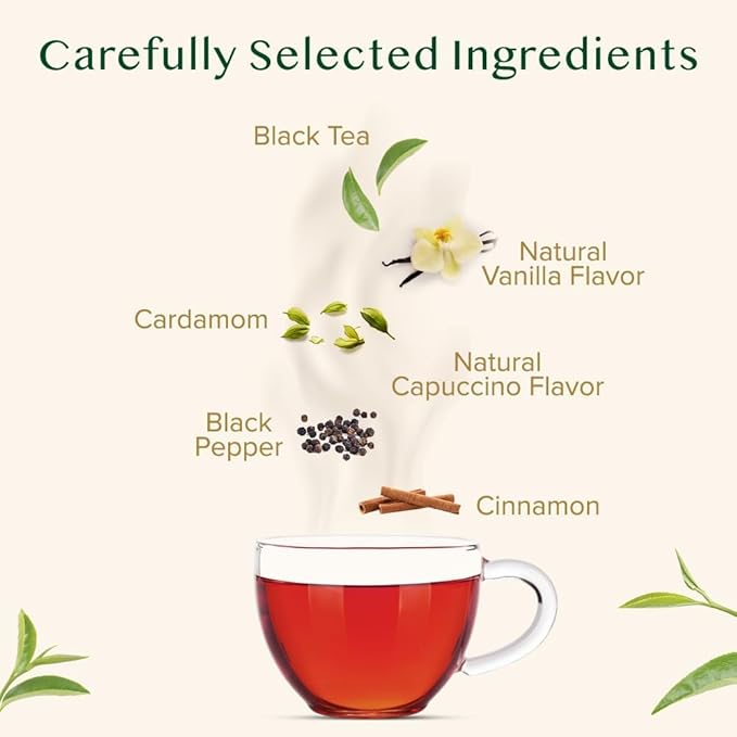 VAHDAM Vanilla Spiced Masala Chai | 3.53oz (50 Cups) Gluten Free Delicious Blend Of Vanilla & Masala Chai | Spiced Chai Tea Loose Leaf | Brew As Hot, Cold Or Iced Tea | Vacuum Sealed Pack