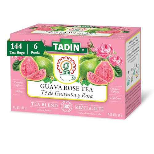 Tadin Lemongrass Herbal Tea, Caffeine Free, 24 Tea Bags Per Box, Pack of 6