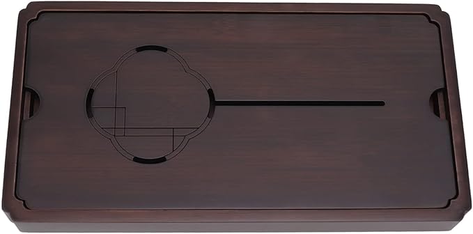 1Pcs Chinese Gongfu Tea Tray Table Box with Water Storage, Wooden Chinese Water Storage Drainage Tea Tray, Simple Decorative Household Tea Serving Tray(Small)