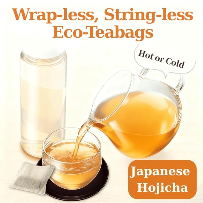 OSK Hojicha Roasted Green Tea – Organic Japenese Green Tea With Low Caffeine, Non-GMO, JAS Certified, Hojicha Tea Hot or Cold Brew – 40pc Pack