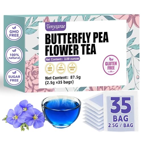 Lavender Flowers Tea Bags-120 Teabags, 2g/Bag, Made with 100% Natural Lavender Flowers. Helps with Relieve Fatigue and Antioxidation|Caffeine-Free|Sugar-Free|Gluten-Free|Vegan Eco-Friendly Tea Bags