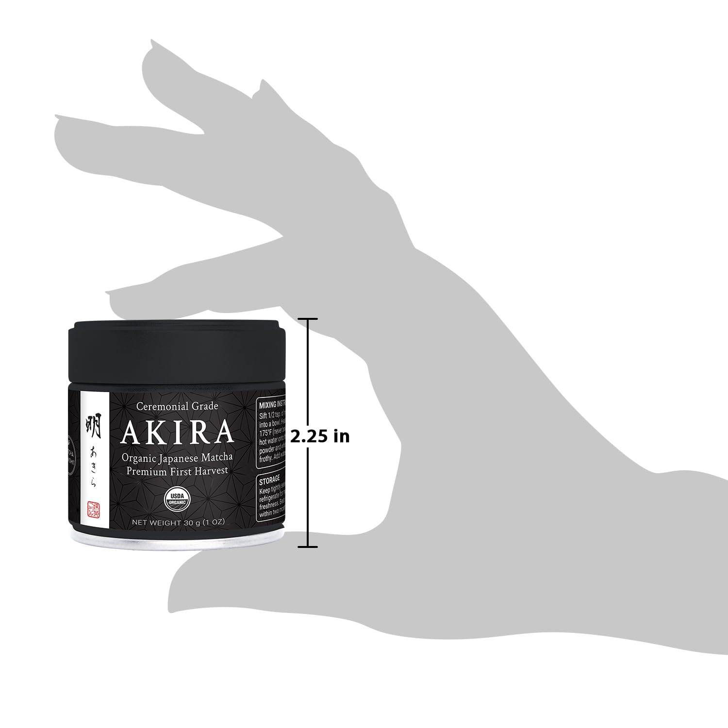 Akira Matcha 30g - Organic Premium Ceremonial Japanese Matcha Green Tea Powder - First Harvest - Zero Sugar - USDA and JAS Certified