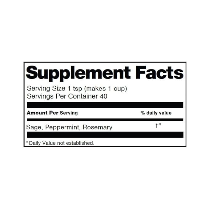 Focus Tea, Loose Herbal Tea for Concentration & Alertness, Sage, Peppermint, Rosemary, 100% Wild Crafted, Caffeine Free, Natural, Earthy Flavor