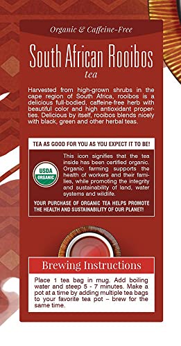 Davidson's Organics, South African Rooibos, 25-count Tea Bags, Pack of 6