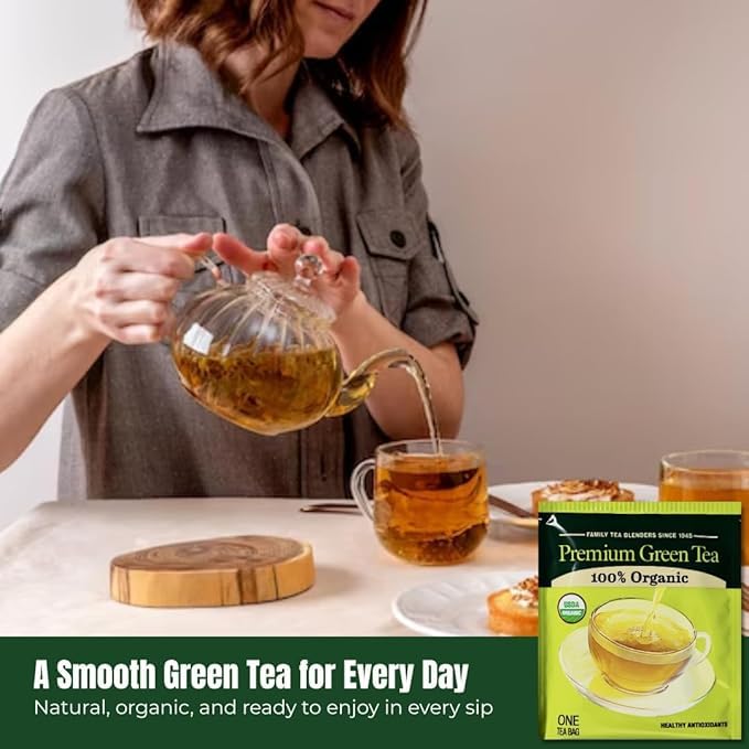 Premium Bigelowwss Organic Green Tea – 140 Individually Wrapped Tea Bags – Fresh, Smooth Taste – Daily Tea for Energy & Wellness – Long-Lasting Value Pack