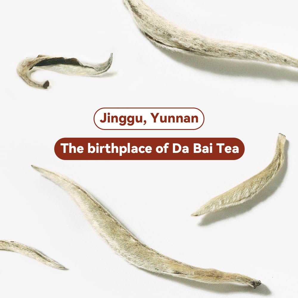 LWXLJMJZC-2.8oz/80g Silver Needle White Tea | Chinese Silver Tips Loose Leaf Tea | Yunnan Yin Zhen With Delicate Honeysuckle