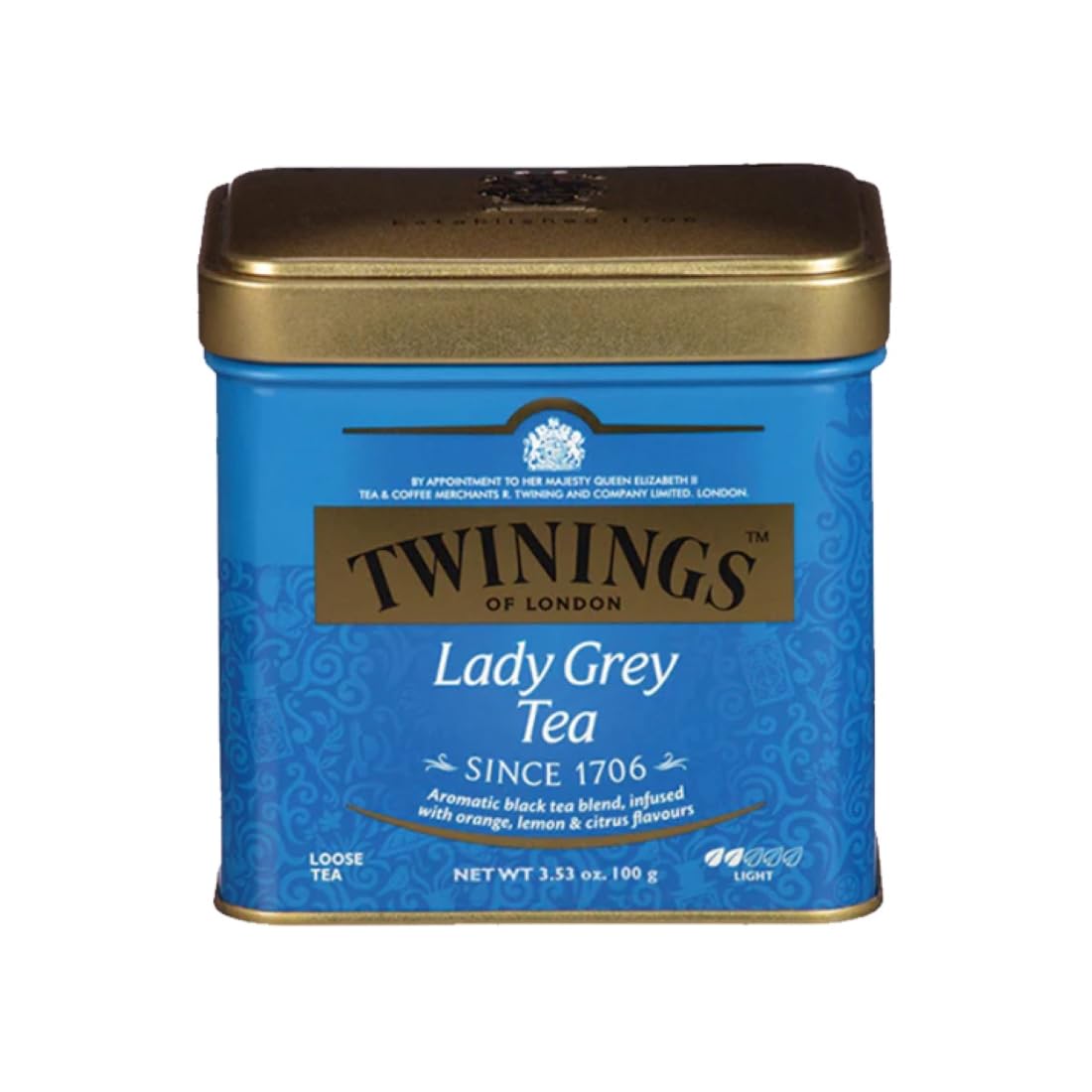 Twinings Lady Grey Loose Black Tea, 3.53 Ounce Tins (Pack of 6), Lemon & Orange Peel, Caffeinated, Enjoy Hot or Iced