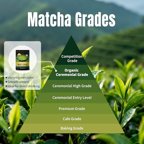SUKIMI Organic Ceremonial Matcha Powder, First Harvest Ceremonial Grade Matcha, Smooth Green Tea Powder for Daily Drinking, USDA Organic, Non-GMO