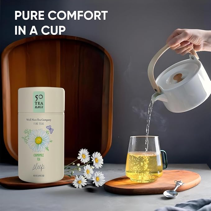 Life Plus Style Gourmet Well Now Tea Company Organic Chamomile Herbal Tea Natural Fine Teas Bedtime Sleep Tea Bags Rich Herbal Non-GMO Caffeine Free