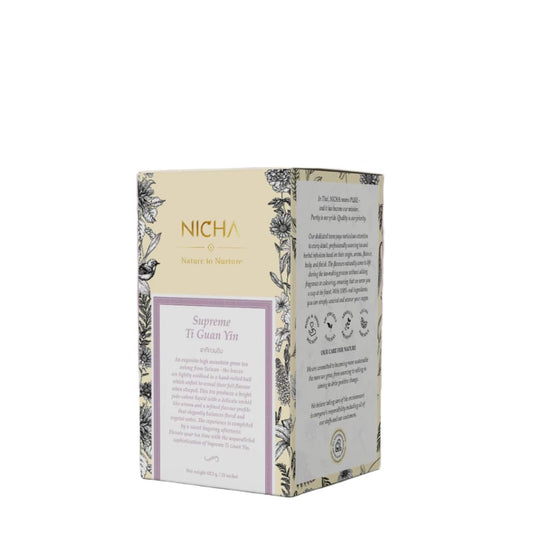 นิชา Tieguanyin Oolong Tea Bags – Premium Chinese Loose Leaf Tea in Sachets – Highly Aromatic Floral Notes (25 Sachets)