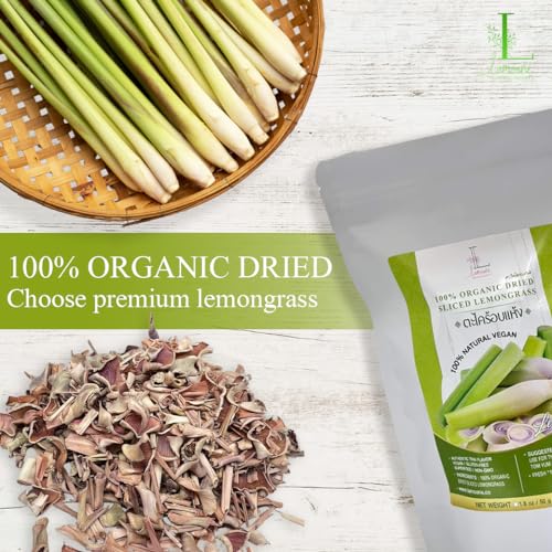 Lemongrass from Organic Thailand Farm, Premium Grade, 3.5 oz (100g), Lemon Grass for Tea, Drink And Food. Strong aroma and vibrant flavor.