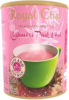 Royal Chai premium instant tea, Sweetened Kashmiri pink chai 400g tub
