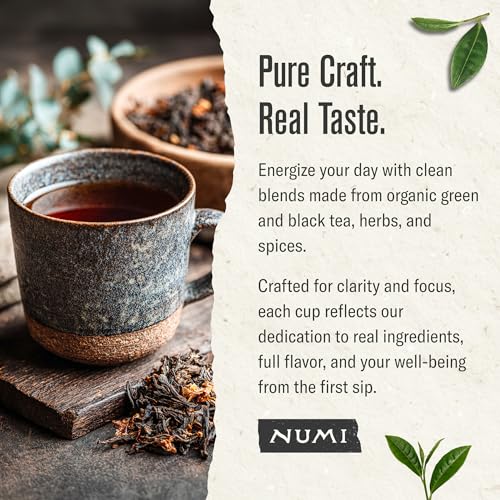 Numi Organic Emperor’s Pu-erh Tea Loose Leaf, Aged Yunnan Caffeinated Black Tea, 16 oz Bulk Pouch, Smooth Earthy Bold Flavor, Brews 200 Cups