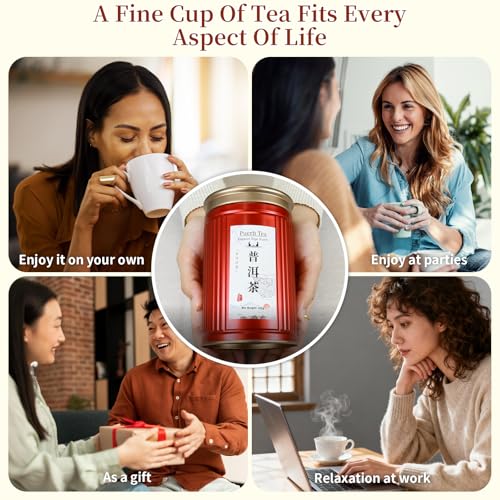 CHADUO Puerh Tea Loose Leaf Aged 5 Years Premium Yunnan Pu erh Ripe Puer Tea 7.05oz/200g Royal-Grade Aged Aroma & Jujube Fragrance 普洱茶 普洱散茶 宫廷普洱茶 云南勐海