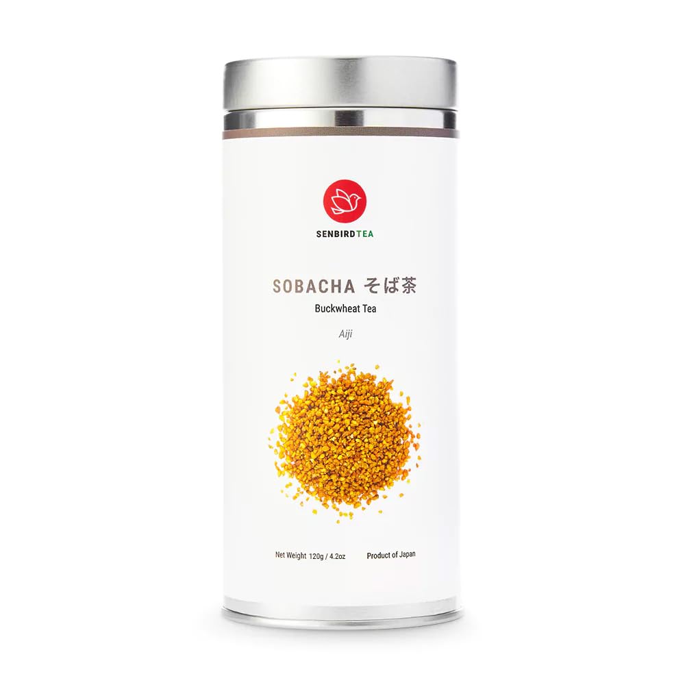 Senbird Caffeine-Free Buckwheat Loose Tea - Sobacha Aiji (4.2oz/120g) | Hokkaido roasted buckwheat tea with nutty aroma; caffeine-free and naturally gluten-free.