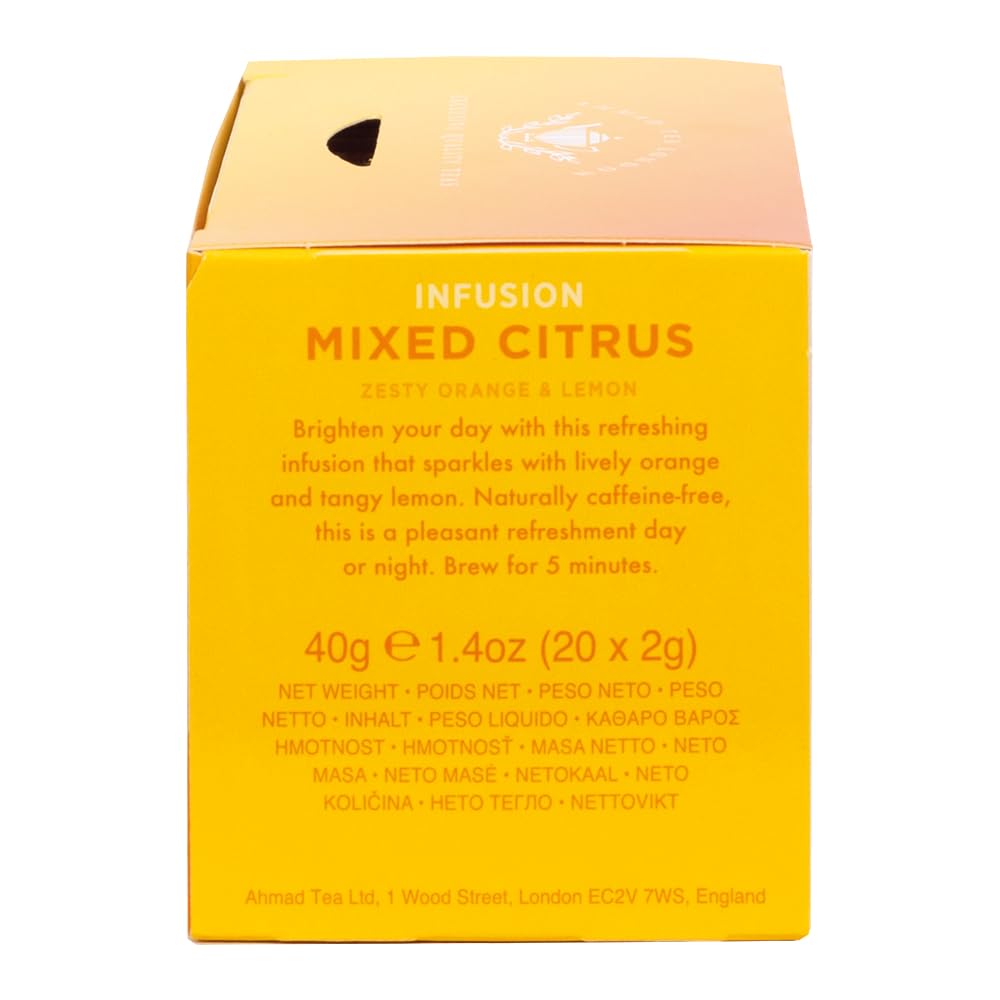 Ahmad Tea Herbal Tea, Mixed Citrus Teabags, 20 ct (Pack of 1) - Decaffeinated & Sugar-Free