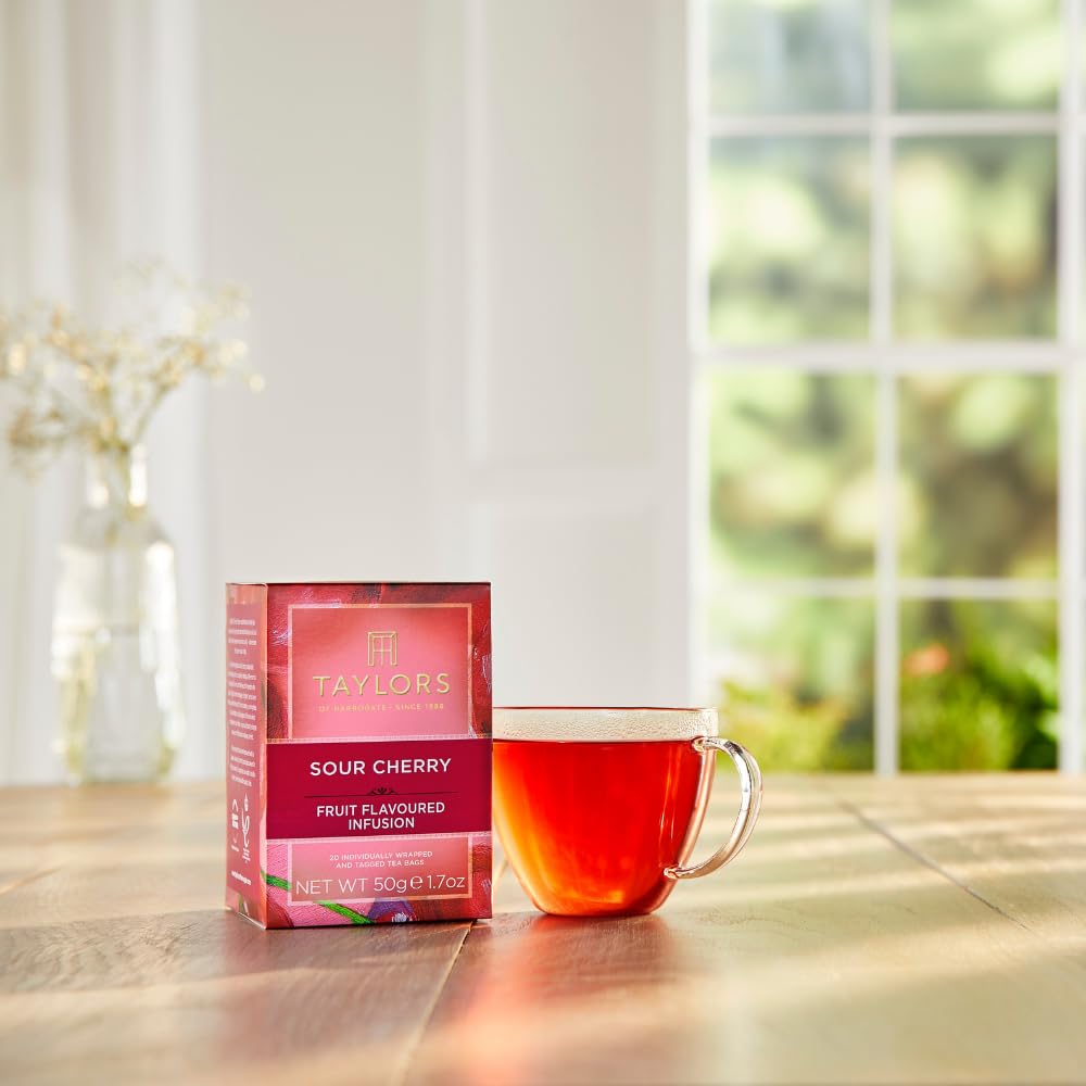 Taylors of Harrogate Sour Cherry Herbal Tea Bags, 20ct (Pack of 6)