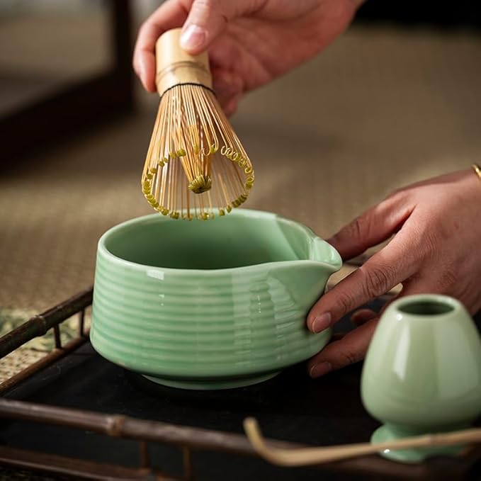 Matcha Whisk Set With Matcha Bowl, Matcha Whisk Holder Matcha Bamboo Whisk, Scoop, Unique Gifts For Women Men Girl Friend Home Kitchen Decor Gifts For Tea Enthusiasts Christmas,Birthday