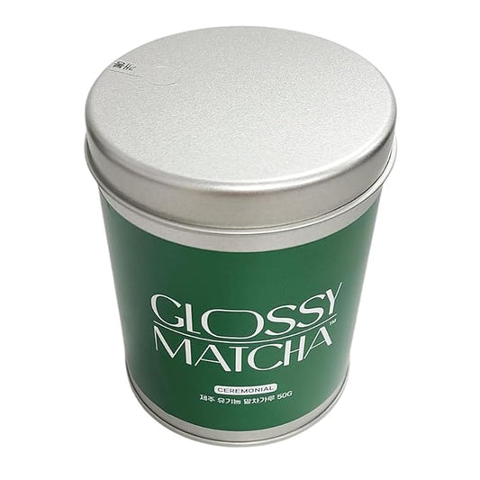 Glossy Matcha Ceremonial Grade Organic Green Tea Powder 50g, Premium Jeju First Flush Matcha, Deep Umami Flavor