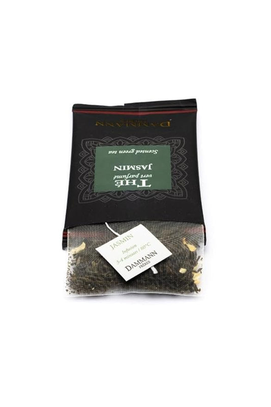 Dammann Freres Sachets, Vert Au Jasmin Tea Bags, Premium Gourmet French Jasmine Green Tea, Individually Wrapped, 24 Count (Single Pack)